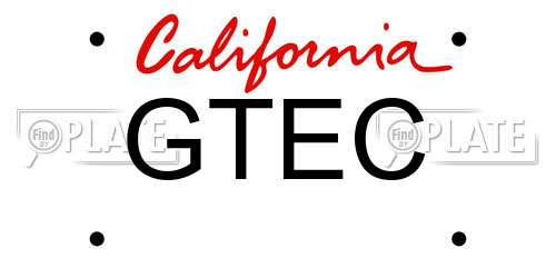 GTEC California License Plate