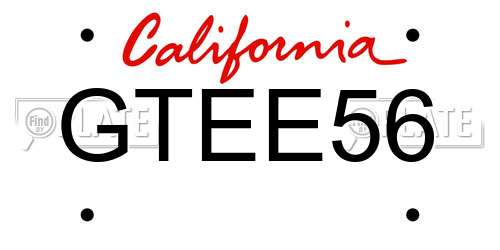 GTEE56 California License Plate