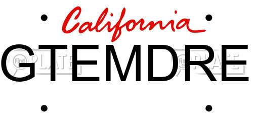 GTEMDRE California License Plate
