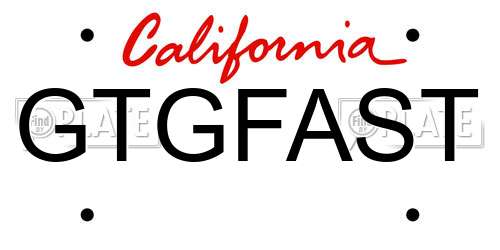 GTGFAST California License Plate