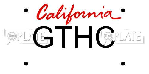 GTHC California License Plate