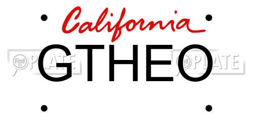 GTHEO California License Plate