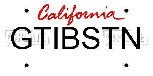 GTIBSTN California License Plate