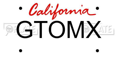 GTOMX California License Plate