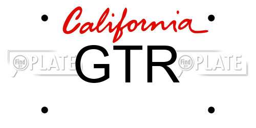 GTR California License Plate