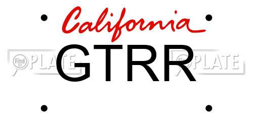 GTRR California License Plate