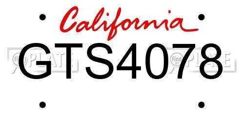 GTS4078 California License Plate