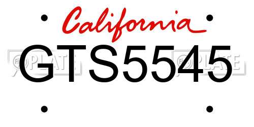 GTS5545 California License Plate