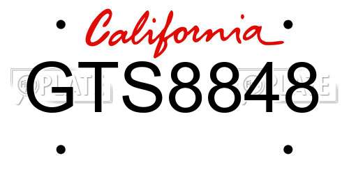 GTS8848 California License Plate