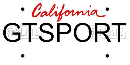 GTSPORT California License Plate