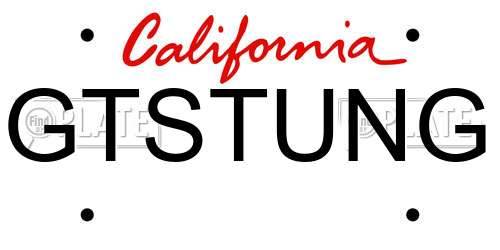 GTSTUNG California License Plate