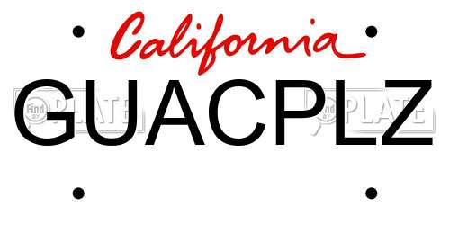 GUACPLZ California License Plate
