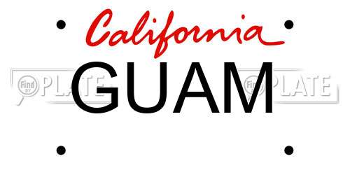 GUAM license plate in CA state