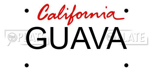 GUAVA California License Plate