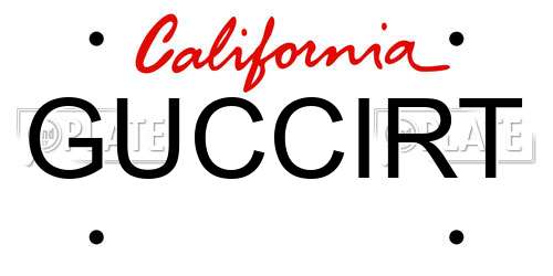 GUCCIRT California License Plate