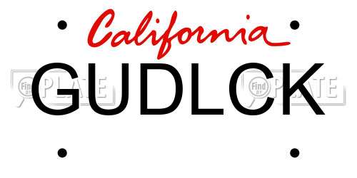 GUDLCK California License Plate