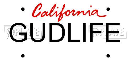 GUDLIFE California License Plate