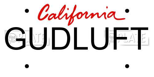 GUDLUFT California License Plate