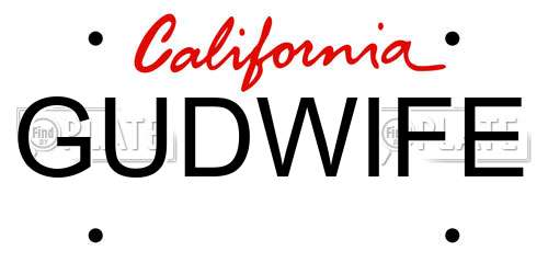 GUDWIFE California License Plate