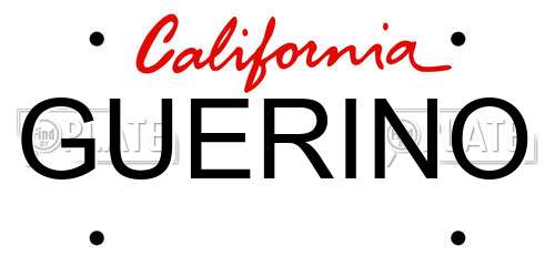 GUERINO California License Plate
