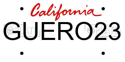 GUERO23 California License Plate