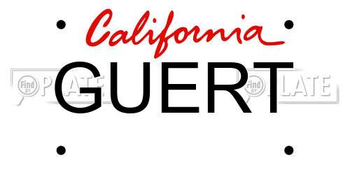 GUERT California License Plate