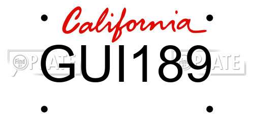 GUI189 California License Plate
