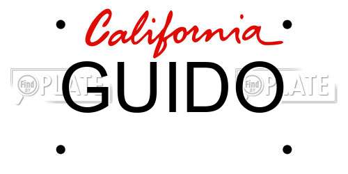 GUIDO California License Plate