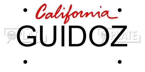 GUIDOZ California License Plate