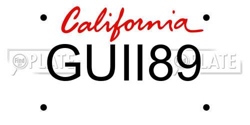 GUII89 California License Plate