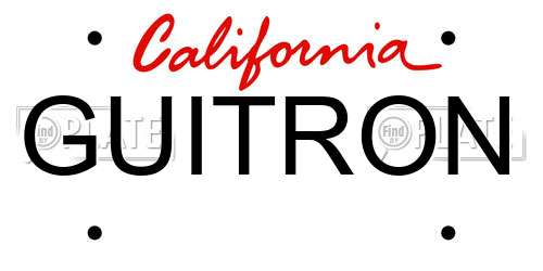 GUITRON California License Plate
