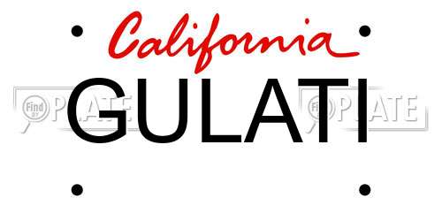 GULATI California License Plate