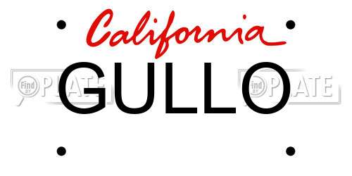 GULLO California License Plate