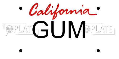 GUM California License Plate