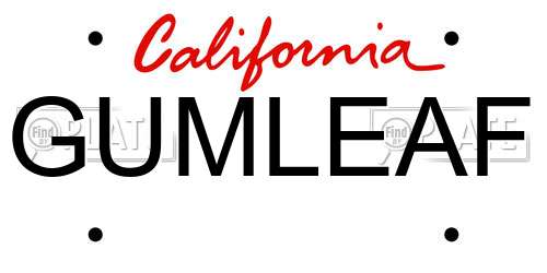 GUMLEAF California License Plate