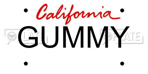 GUMMY California License Plate