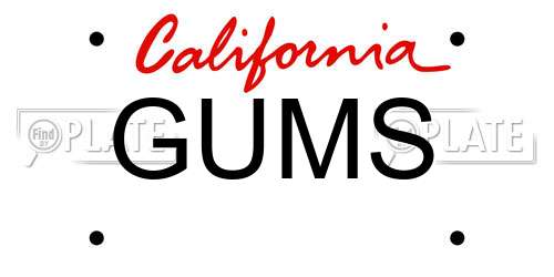 GUMS California License Plate