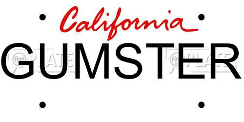 GUMSTER California License Plate