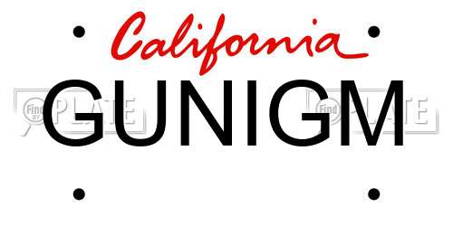 GUNIGM California License Plate