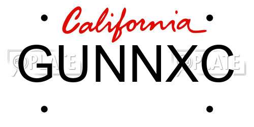 GUNNXC California License Plate