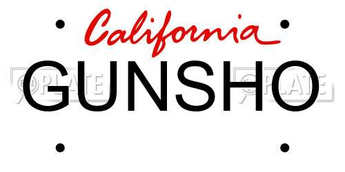 GUNSHO California License Plate