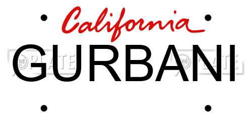GURBANI California License Plate