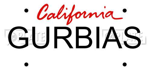 GURBIAS California License Plate