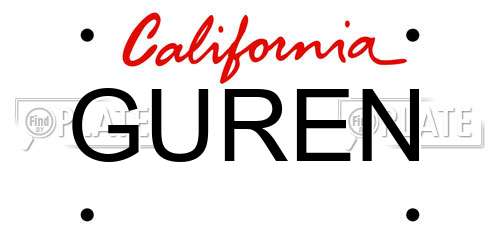GUREN California License Plate