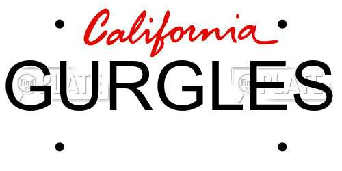 GURGLES California License Plate