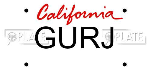 GURJ California License Plate