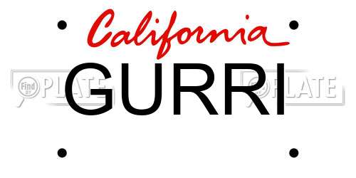 GURRI California License Plate