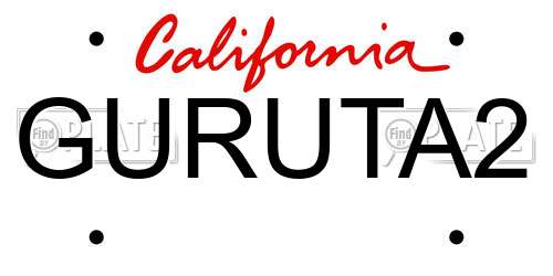 GURUTA2 California License Plate