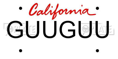 GUUGUU California License Plate
