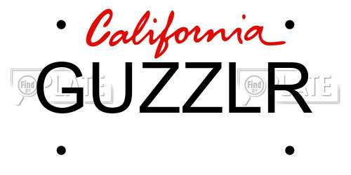 GUZZLR California License Plate